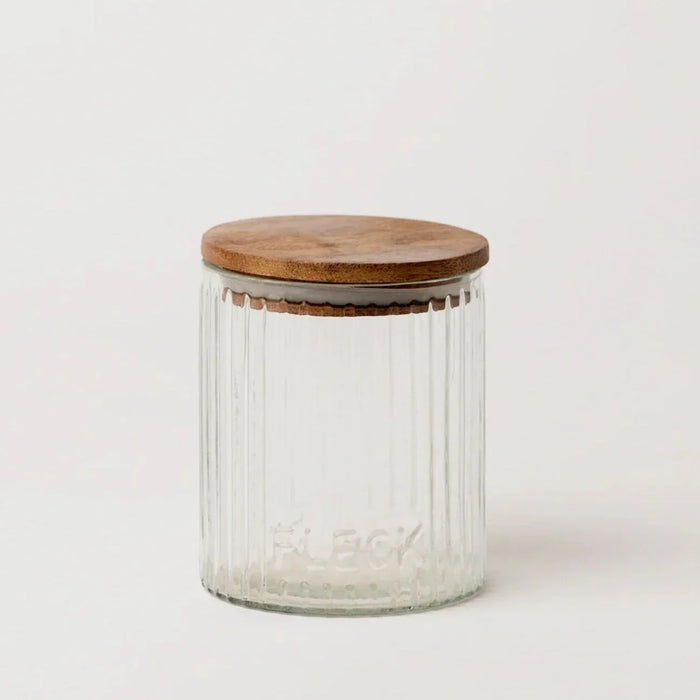 Fluted Glass Storage Jars - Set of 3