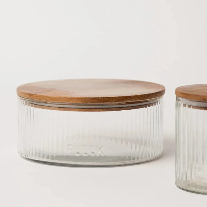 Fluted Glass Storage Jars - Set of 3